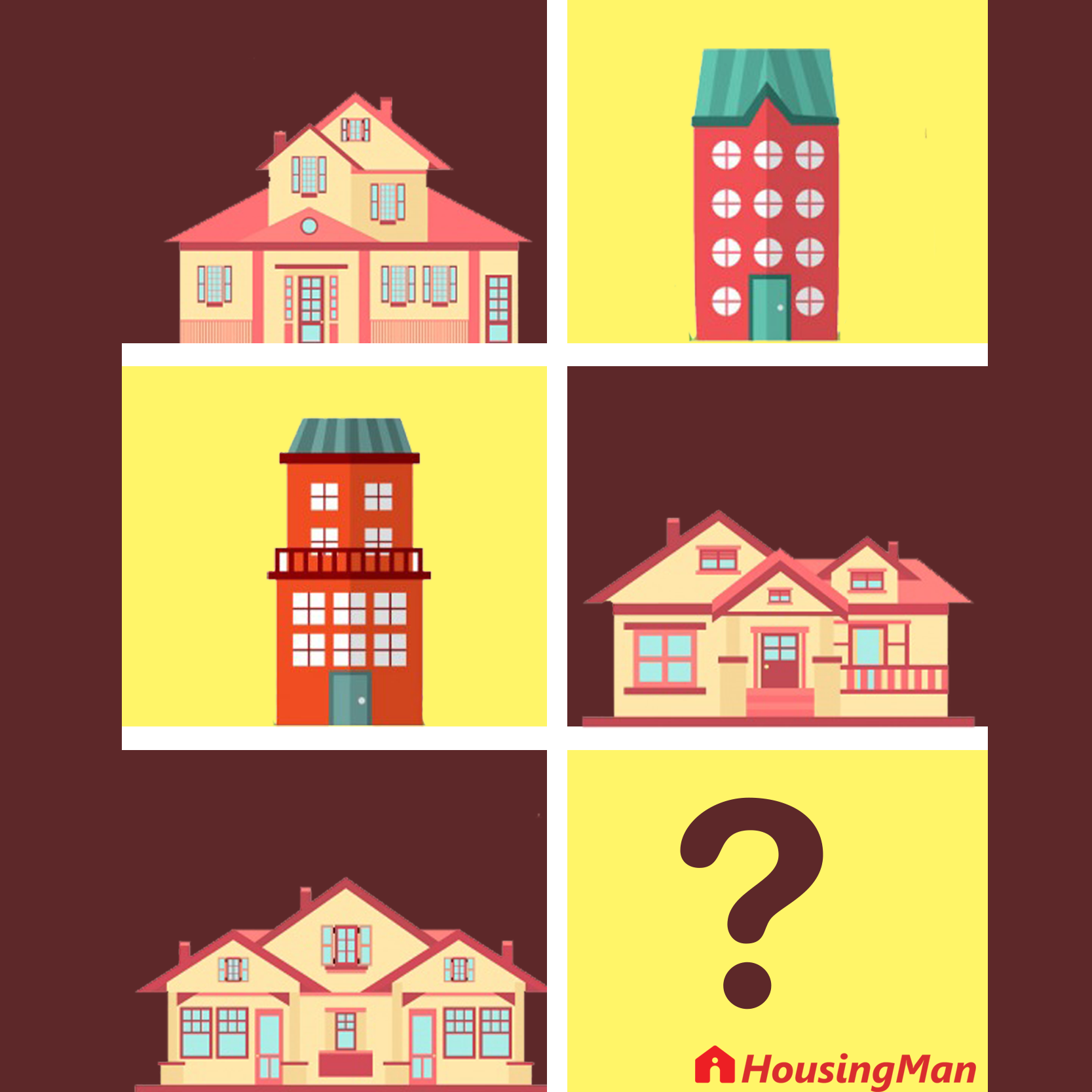 Understanding a villa, bungalow, duplex, flat and an apartment.