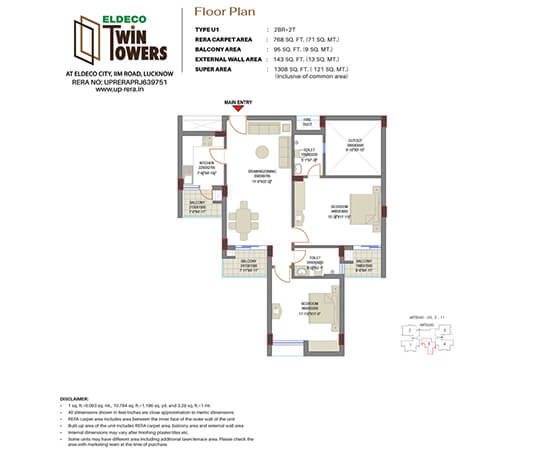 Eldeco - Twin Towers,floor plan