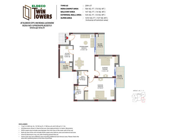 Eldeco - Twin Towers,floor plan